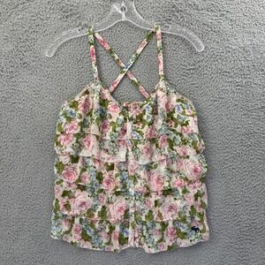 Y2K Abercrombie & Fitch Tiered Floral Cami Babydoll‎ Top Cottagecore Women's XS